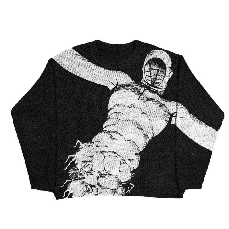 Evangelion Ayanami Rei Anime Sweaters Women Y2k Knitwear Retro Harajuku Loose Knitted Jumpers Gothic Oversized Fashion Autumn