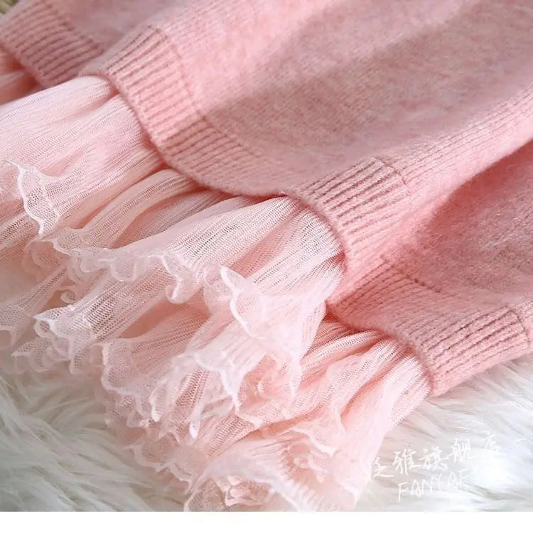 Spliced Lace Sweater