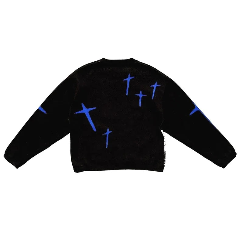 Evangelion Ayanami Rei Anime Sweaters Women Y2k Knitwear Retro Harajuku Loose Knitted Jumpers Gothic Oversized Fashion Autumn